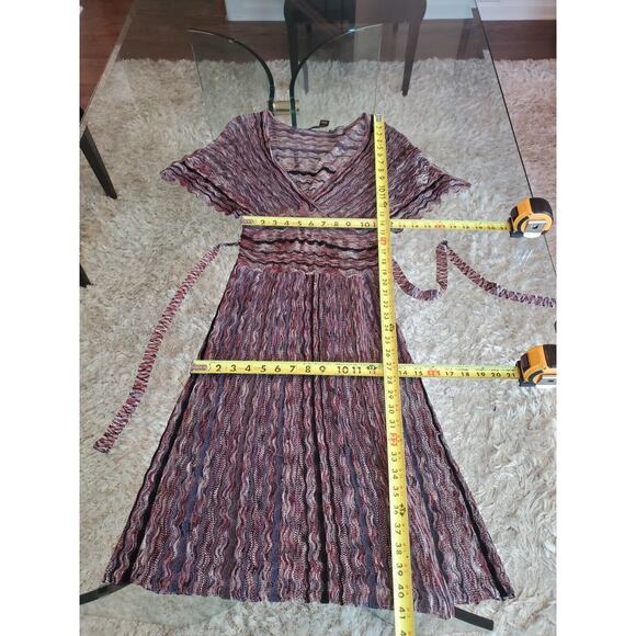 Laundry Women's Multicolor Viscose V-Neck Short Sleeve Knee Length Dress Large - Picture 8 of 13